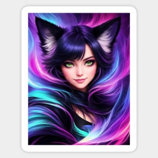 Beautiful Anime Furry Cat Girl Sticker